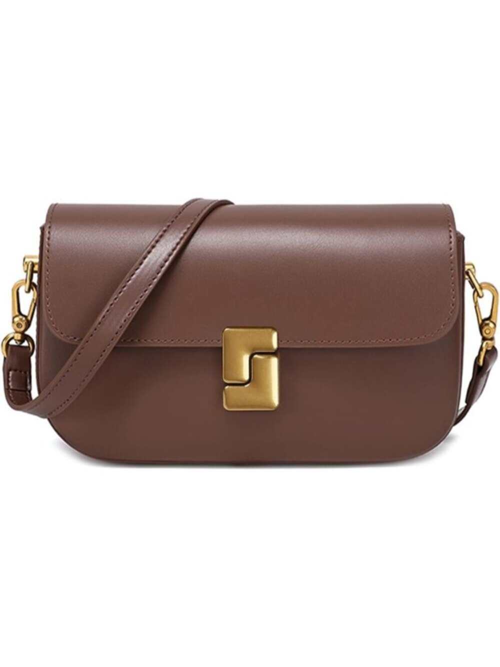 〽️Women's Coffee 3 Pockets Small Genuine Leather Crossbody Purse Shoulder Bags